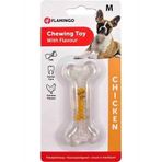 Flamingo 12 cm Tavuk Kokulu Şeffaf Kemik Köpek Oyuncağı