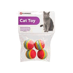 Flamingo 4 cm 4'lü Paket Gökkuşağı Top Kedi Oyuncağı