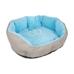 Flamingo Açık Mavi Koyu Gri 55x55x25 cm Shabby Basket Kedi ve Köpek Yatağı