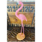 Flamingo Biblo, Ofis Ev Hediyesi, Pembe, 28 cm Yükseklik, Polyester ve Metal Yapı
