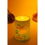 Flamingo LED Mum Bardak Tipi Pilli Dumansız Alevli Dekoratif Yapay Mum Işıldak Dekor Lambası 10 cm - 1 Adet