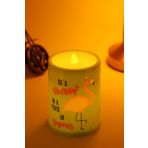 Flamingo Led Mum Bardak Tipi Pilli Dumansız Alevli Dekoratif Yapay Mum Işıldak Dekor Lambası 10 cm