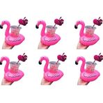Flamingo Şişme Havuz Deniz Bardak Tutucu Float Bar 6 Adet