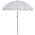 Flamingueo Güneş şemsiyesi büyük, plaj, havuz, bahçe, balkon, yükseklik ve yönü ayarlanabilir, UPF 50+ koruma, polyester, taşıma çantası, 210 x 180 cm, Bej, 210 x 180 cm