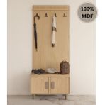 Flances Karanfil Mdf Ayaklı Tasarım Askılıklı Portmanto Ayakkabılık - Meşe
