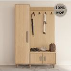 Flances Karanfil Mdf Raflı Askılıklı Portmanto Ayakkabılık - Meşe