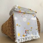 Flanel ( Pazen ) Bebek Battaniyesi 100X115 | Çift Taraflı - 100 x 115 cm - Gri