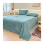 Flanel Polar Yatak Battaniyesi 1-2 Kişilik, Yumuşak ve Sıcak, 240x250 cm + 2x48x74 cm, 90-200 cm Yataklar için İdeal, Yeşil Rahat Yorgan, Mükemmel Kış Yatağı