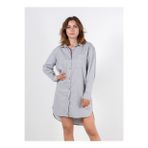Flannel T-Shirt Elbise Gri/Melanj