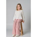 Flare Fitilli Ispanyol Paça Kız Çocuk Açık Pembe Pantolon - 11 - 12 Yaş