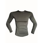 Flaş Tactical Erkek Microfiber Tişört Uzun Kol Micro Askeri Malzeme T-shirt (S, Haki)