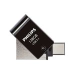 Flash Bellek 128 Gb Mini Usb Ve Type-C 3.1 Philips Gece Siyahı