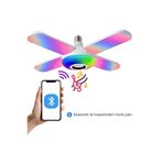FLASH POINT Fp-110 4' Lü Pervaneli Bluetooth Destekli Hoparlörlü Uzaktan Kumandalı Rgb Aydınlatmalı Pervane Ampul