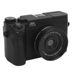Flaşlı 75MP UHD 4K Dijital Kamera, 18X Zoom, WiFi Nokta ve Çekim Kamerası, 3 İnç LCD Ekran, Fotoğrafçılık, Video Kaydı, 8 Mod, 1500mAh Li Pil Dahil (BLACK)