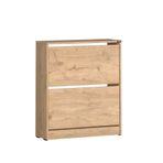 Flat Duo 2 Katlı Geniş Ayakkabılık - Florida Meşe 73x84x26 cm