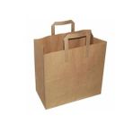 Flat Kraft Kağıt Çanta Karton Hediyelik Poşet Torba - 18x24 Cm. - 50 Adet