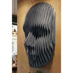 FlatForm Echo Parametrik Yüz Duvar Dekoru – 3D Katmanlı Modern Duvar Heykeli (Gölgem Gri)