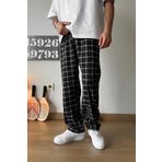 Flaw Wear Beli Lastikli Ekose Desenli Siyah Pijama