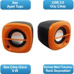Flaxes FLX 024T 6W 1+1 Speaker Siyah Turuncu