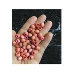 Flea Market 10 Mm Pembe Ahşap Boncuk (50 Gr Ort 135 Adet) Geniş Delik Çapı 4 Mm Makrome Çanta Bileklik