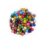 Flea Market 10Mm Karışık Renkli Tahta,Ahşap Boncuk (50Gr,~ Ort 100 Adet Boncuk)