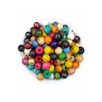 Flea Market 12Mm Karışık Renkli Ahşap Tahta Boncuk, (50Gr, ~75-80 Adet Boncuk)