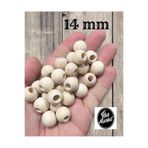 Flea Market 14 mm Ham Ahşap Boncuk - ( 50 Adet )