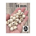 Flea Market 14 Mm Ham Ahşap Tahta Boncuk (50Gr,~Ort 50 Adet)