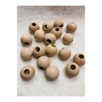Flea Market 20 Mm Ham Işlenmemiş Ahşap Boncuk - 20 Adet -