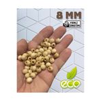 Flea Market 8Mm Vernikli Ahşap Boncuk (50 Gram Ort 224 Adet) Delik Çapı 3Mm Makrome Takı Bileklik Tahta
