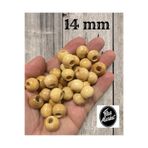 Flea Market Ahşap Boncuk, 14 Mm Vernikli Ahşap Tahta Boncuk - 50 Adet