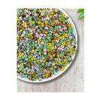 Flea Market Çizgili Kum Boncuk, 50Gr Karışık Renkli Çizgili Model Cam Kum Boncuk, Takı Boncuğu (50Gr,~600 Adet)