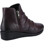 Fleet & Foster Bayan Plockton Deri Ayak Bileği Boots, bordo şarabı, 3 UK