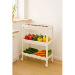 Flex Elite Pro 3 Katlı Beyaz Tekerlekli Çok Amaçlı Raf Ünitesi – Banyo, Mutfak & Organizer - S-75
