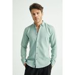 Flex Slim Fit Yumuşak Kolay Ütü Nefes Alan Erkek Gömlek Mint