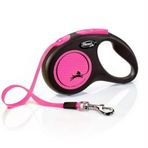 Flexi 5 mt Pembe Neon Şerit Small Otomatik Köpek Tasması