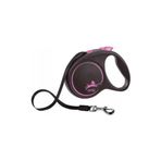 Flexi Black Design Pembe Large 5 m Şerit Otomatik Köpek Gezdirme Tasması