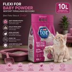 Flexi For Bebek Pudralı Bentonit Topaklanan Premium Kedi Kumu 10 L - Ince Taneli - Tozsuz