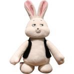 Flexible1 Yeni Sevimli Tavşan Yelek Giyiyor Peluş Oyuncak Tavşan Bebeği Çekiyor (Yurt Dışından) - Beyaz - Gümüş