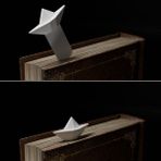 Flexilab Creative – 3D Baskı Origami Kağıt Gemi Kitap Ayracı | Pla Malzeme, Minimalist ve Yaratıcı Tasarım - Beyaz