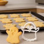 Flexilab Creative Hayalet Kurabiye Kalıbı – 9 cm Pla Malzeme, 3D Baskı Dayanıklı Şekilli Hamur ve Kurabiye Kesici Kalıp | Cadılar Bayramı, Parti ve Çocuk Etkinlikleri Için - Beyaz