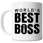 FLEXISAVVY Boss Mug - World's Best Boss - Manager Coworker Erkek ve Kadın Hediye Fikri Beyaz 325 ml Seramik Kahve Kupası