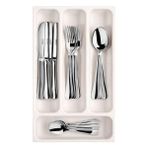 Flexispace 899410 Mutfak Gereçleri Için Çekmece Düzenleyici, Plastik, Beyaz, 37 x 22,2 x 4,5 cm