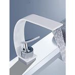 Flextail Şelale Lavabo Banyo Bataryası Pirinç Beyaz Musluk