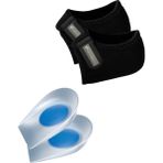 Flexy Medical Silikon Kumaş Topuk Çorabı ve Silikon Topukluk Tabanlık, Topuk Ağrısı, Topuk Diken, , Çatlak - Siyah - XL