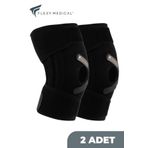 Flexy Medical Silikon Patella ve Ligament Destekli Dizlik- (2 Adet) Menisküs, Kas, Eklem, Diz Ağrıları Bandajı