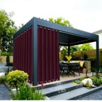 Fliegengitter Dış perdeler, ısı yalıtımlı, hava koşullarına dayanıklı, G 200 x Y 275 cm, üst ve alt halkalı, veranda/bahçe/sürgülü kapı/çardak için, kırmızı