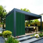 Fliegengitter Dış perdeler, karartma perdeleri, opak, G 220 x Y 235 cm ve hava koşullarına dayanıklı, UV koruması, üst ve alt delikler, teras, bahçe, balkon için, koyu yeşil