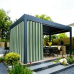 Fliegengitter Dış perdeler, termal perde, G 150 x Y 200 cm, soğuğa karşı koruma, balkon, teras, çardak için üst ve alt delikler, yeşil