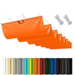 Fliegengitter Güneş tentesi, çekilebilir, 1,8 x 2 m, ayarlanabilir, su geçirmez, güneş koruması, %95 UV koruması, polyester, yelken bezi, gölgelik, bahçe, balkon, teras, turuncu